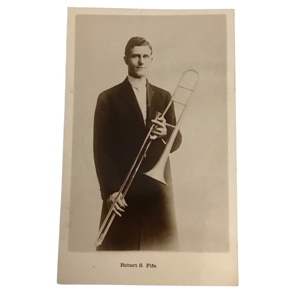 Rev Robert S. Fife Vintage Antique Portrait Photo Postcard Musician Approx 1920s